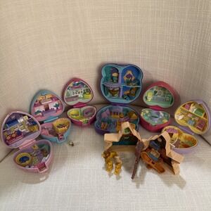 Polly Pocket 1993 Pet Parade Lots Of Seven Play Sets. Aladdin The Lion King.
